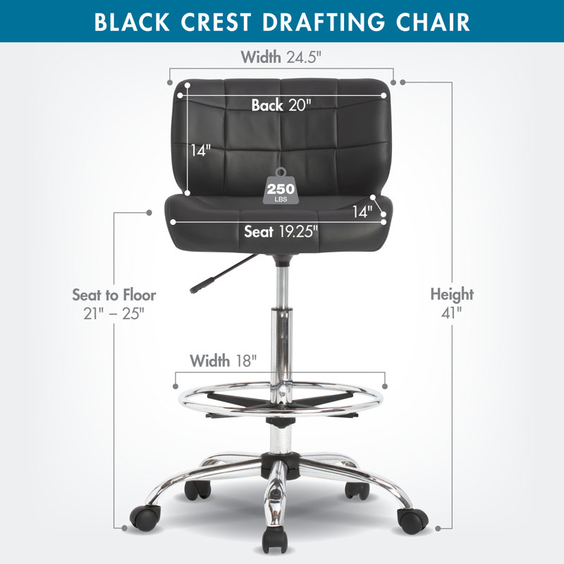 Inbox Zero Creasy Vinyl Drafting Chair