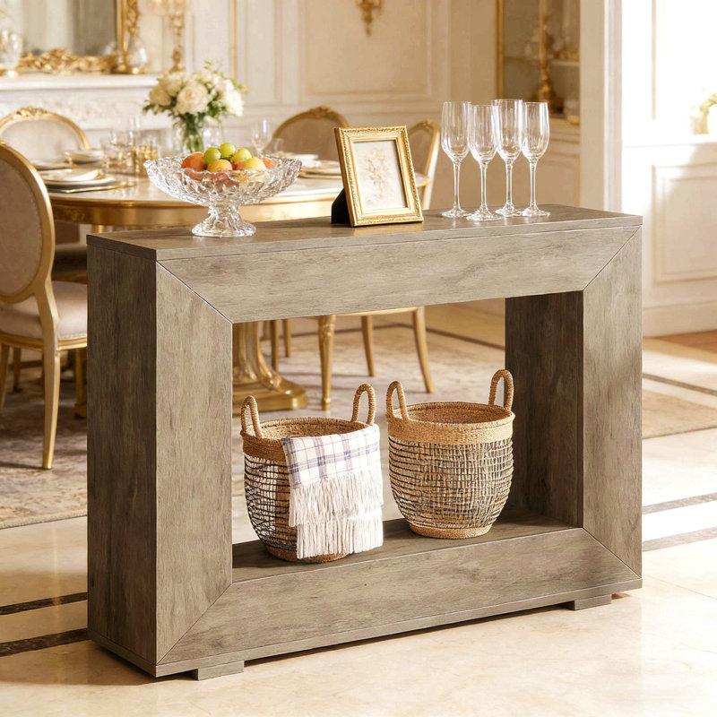Entryway Sofa Table,Wood Side Table,Console Table, Gray