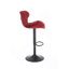 Ensemble de 2 tabourets de bar avec repose-pieds en poudre et base pivotante en velours à hauteur réglable et tabouret de bar simple - Rouge-117042363-117042369