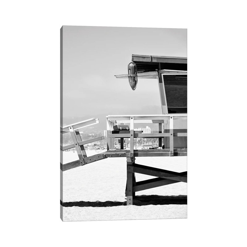 Black California Series - Lifeguard Tower - Wrapped Canvas Print, 20.32 cm H x 30.48 cm W