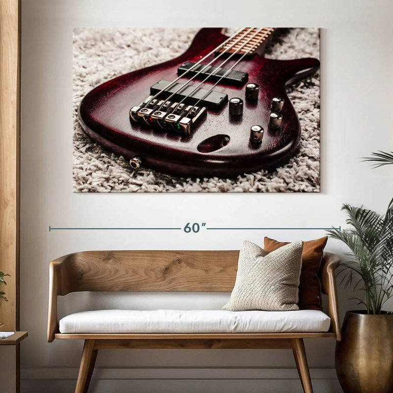 Guitare acajou, H 34 po x l 51 po