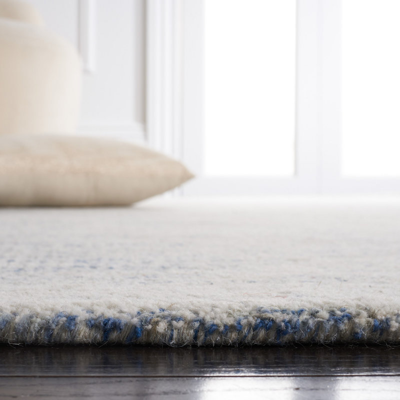 Bouldin Handmade Tufted Wool Blue Area Rug, Rectangle 6' x 9'