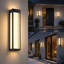 1 applique murale d'extérieur en fer carré noir / carré 24 po-818703827-1066340331