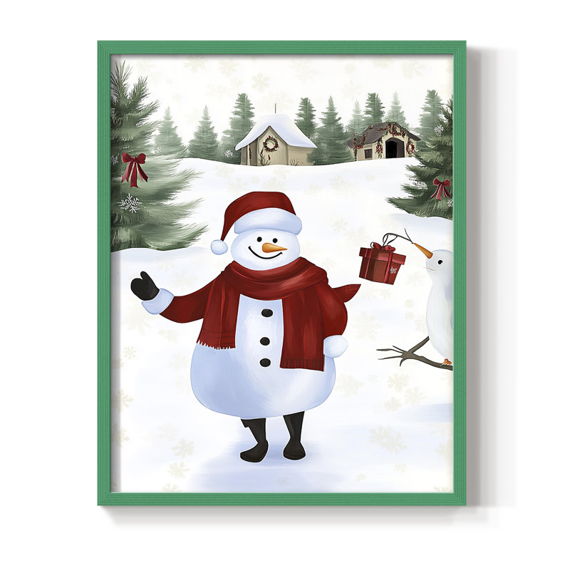 «Christmas Holiday Art» CECXCVII, reproduction d'art encadrée - bois massif, H 30 po x l 24 po, Vert