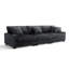 3 - Piece Upholstered Faux Rabbit Fur Flannel Modular Sectional Sofa with Armrests & Throw Pillows-426437394
