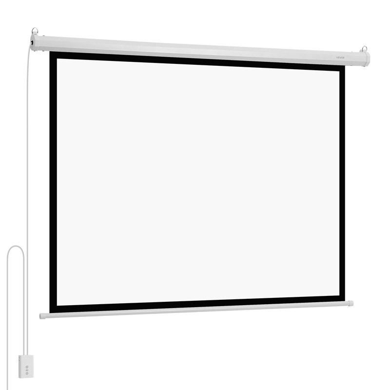 Écran de projection motorisé, écran de projection électrique 72 pouces 4: 3 HD 72 pouces, projecteur de projection mural avec télécommande, écran de cinéma automatique pour cinéma maison familial