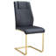 De 6 chaises de salle à manger, sièges rembourrés en similicuir, pieds en métal doré rembourrés, pour des endroits variés, et chaises à la mode, rembourrage en polyuréthane noir, revêtement, différentes pièces, confortable-116737811-116737814-116737812
