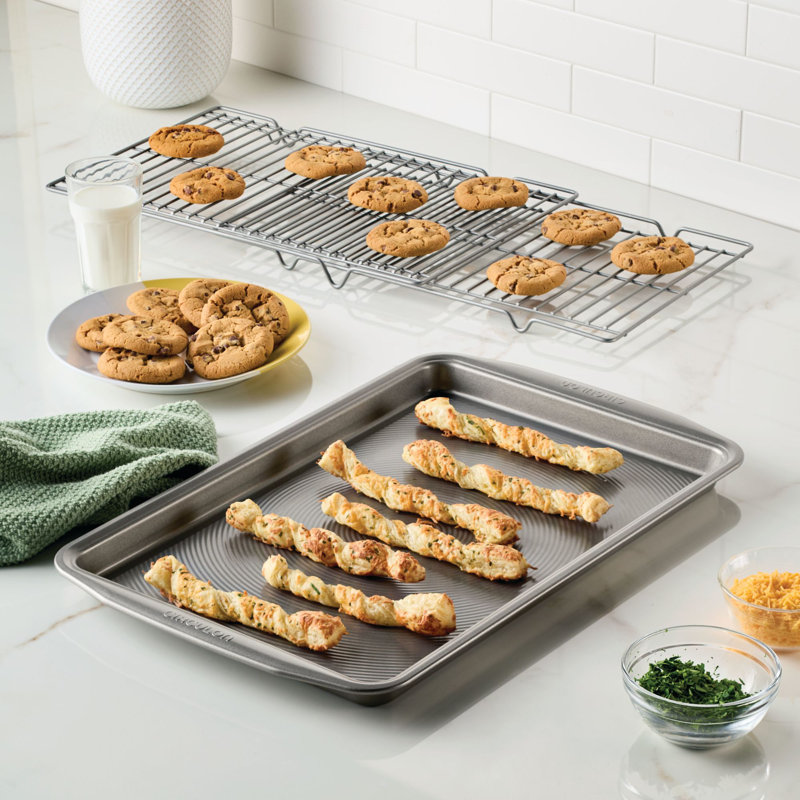Bakeware Baking Sheet Pan and Cooling Rack Set, 3 Piece