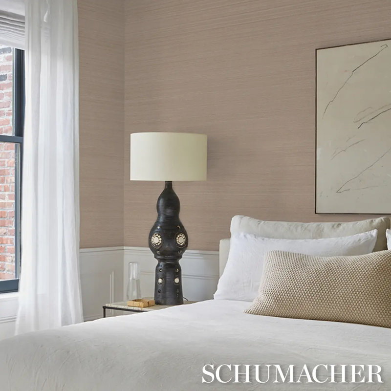 Schumacher x Patterson Flynn Musa Abaca Wallpaper, Pink