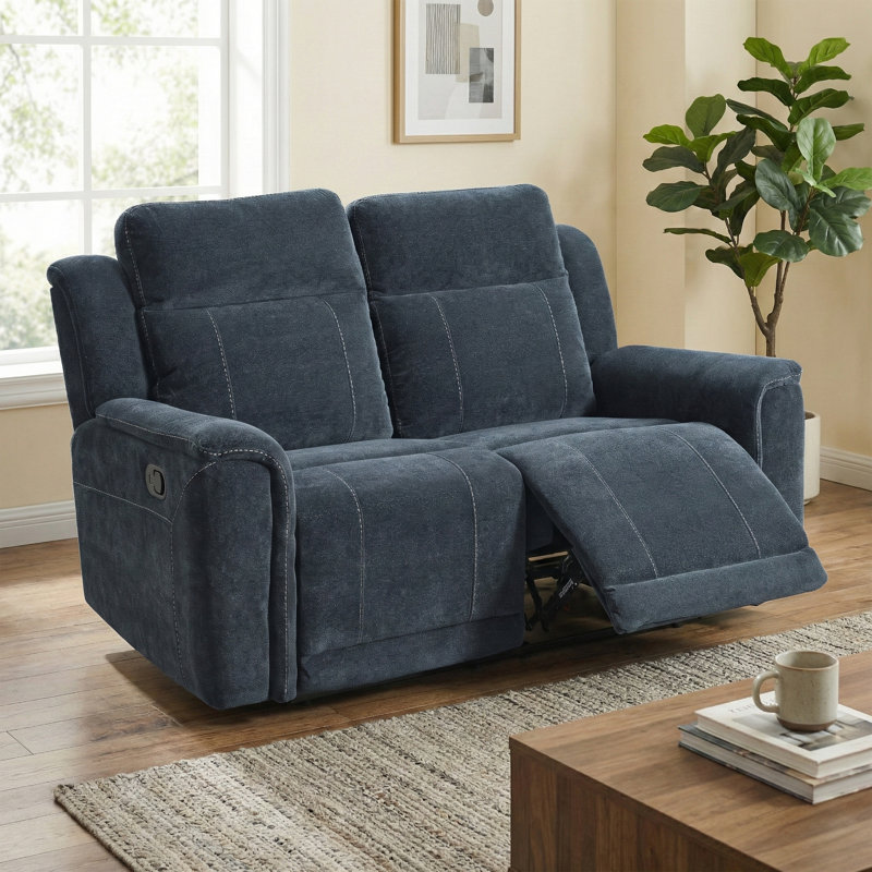 Sumana 2 Seater Reclining Loveseat, Navy