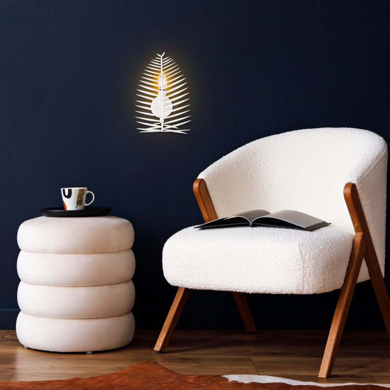 Modern Wall Lamp, White Metal Body, 7.9 x 11.8 x 3.1 inches | Ø3.1 inches Base Plate, E14 Socket, Max 40W (Bulb Not Included), IP20 Rated | Stylish Lighting for Home Decor & Ambient Spaces