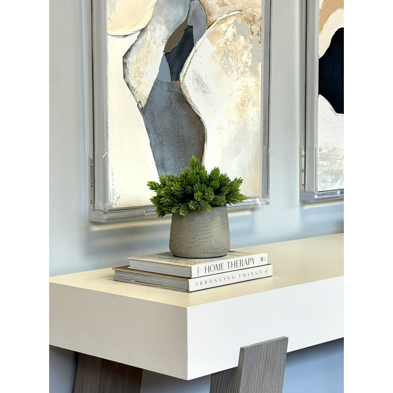 Faux Succulent in Fiberstone Pot, Beige