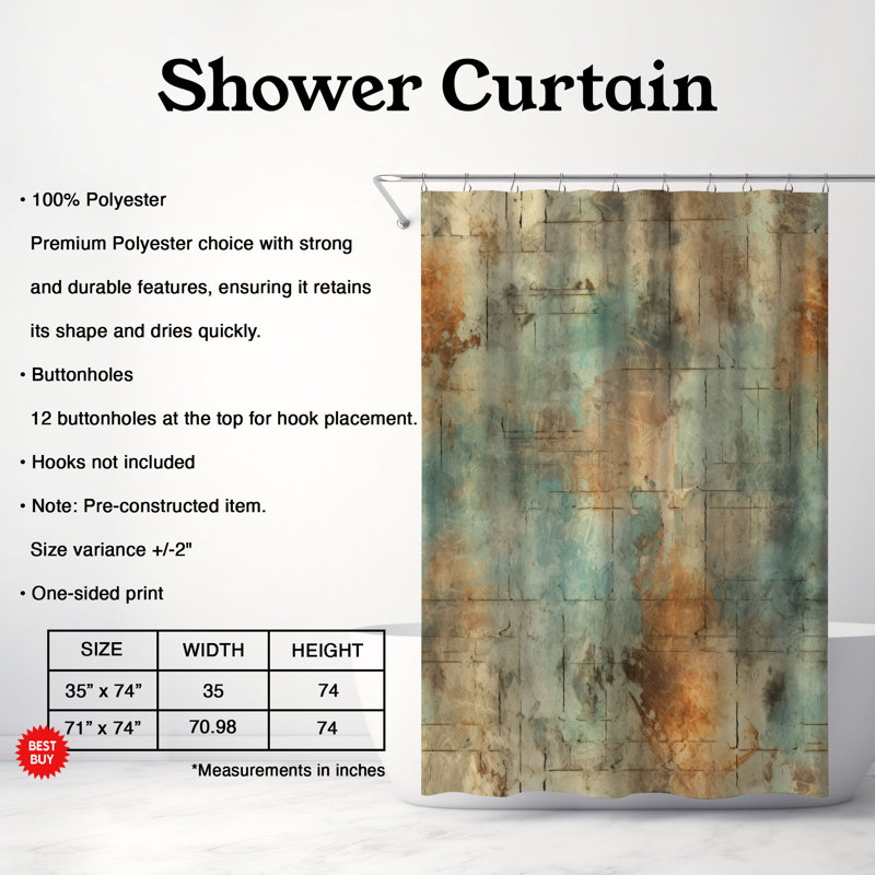 Rideau de douche Vivid Retro - Premium, L 71 po x L 74 po