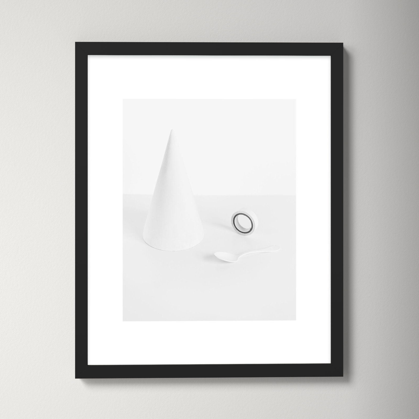 White Still Life 1 by Svetlana Smirnova, 30" H x 24" W x 1.25" D, Black