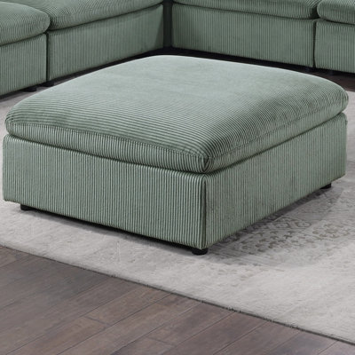 Repose-pieds contemporain en velours côtelé 1pc