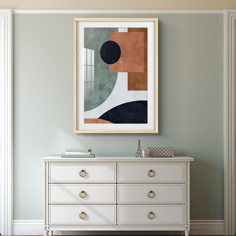 «Abstract of Shapes II», reproduction encadrée, H 28,5 po x l 20,5 po, Naturel