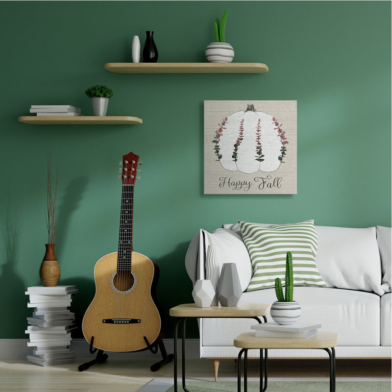 Joyeux automne ombre eucalyptus, récolte de citrouilles, Toile tendue, H 30 po x l 30 po