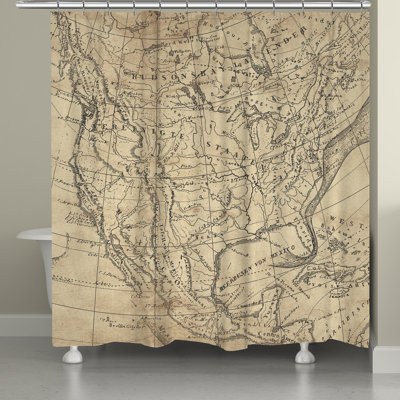 Genest Outlined Map Shower Curtain