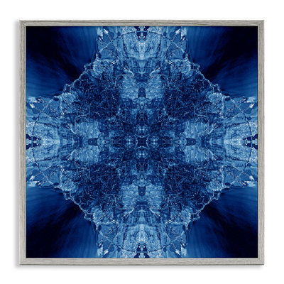 Blue Balanced Tie Dye Framed Giclee Art by El Perkin