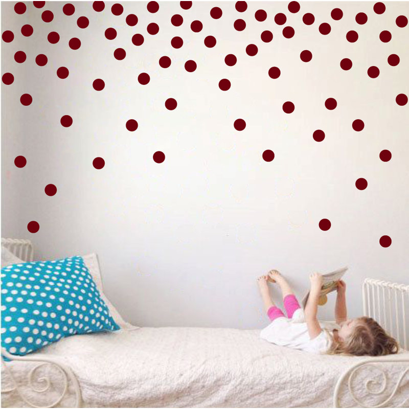 Adhésif décoratif à pois, Bourgogne, H 24 po x l 39 po x P 0,01 po