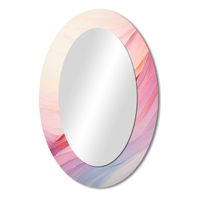 Ephemeral Rainbow Fantasy Arc I - Grand miroir mural ovale sur métal, H 36 po x l 24 po