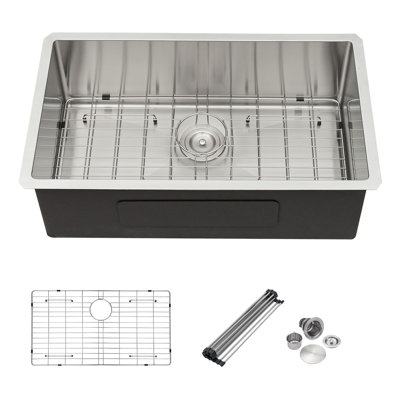 32'' L Undermount Single Bowl Stainless Steel Kitchen Sink