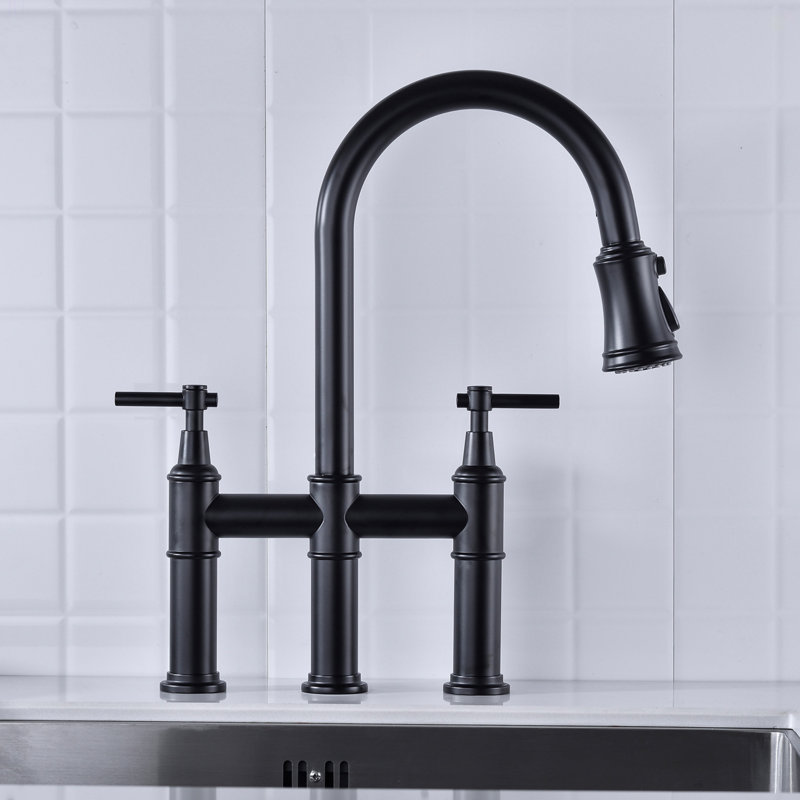 Bridge Kitchen Faucet With Pull-Down Sprayhead