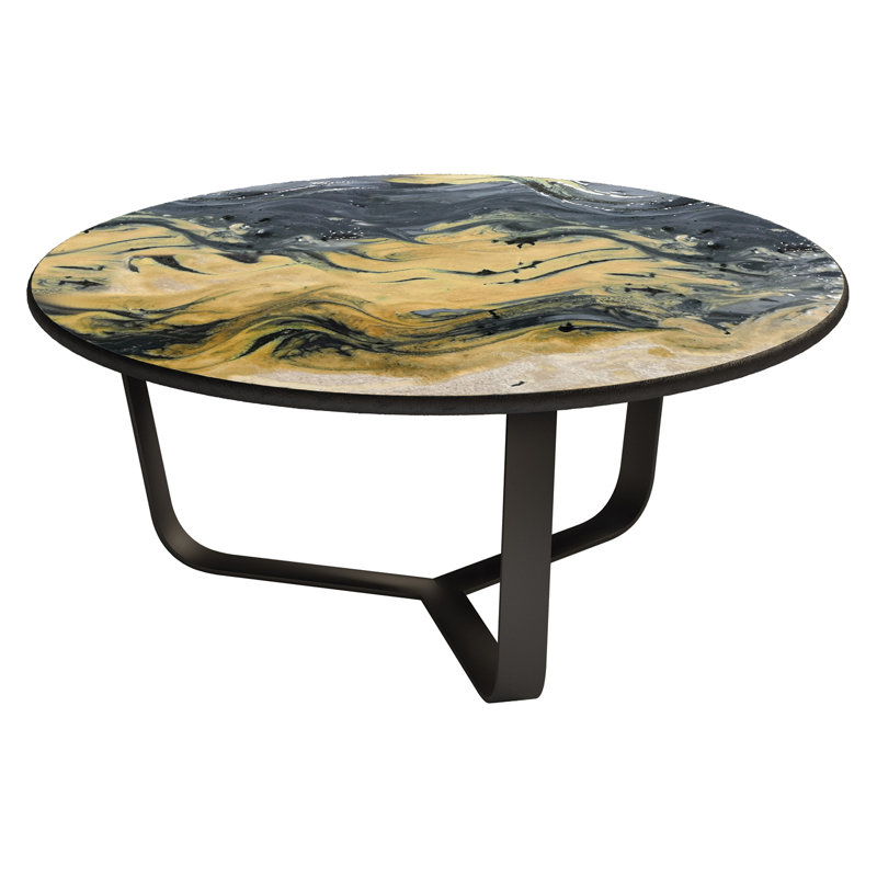 Etna Outdoor Round Coffee Table, 16" H x 35.5" W x 35.5" L