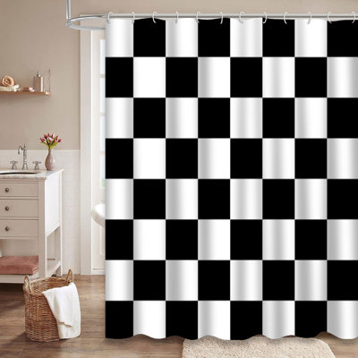Forest Animals Circle Flat Style Zoo Cartoon Children Books Shower Curtain with 12 Hooks