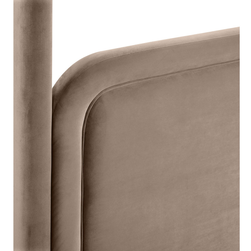 Lit tapissier Salina, Grand, Velours taupe