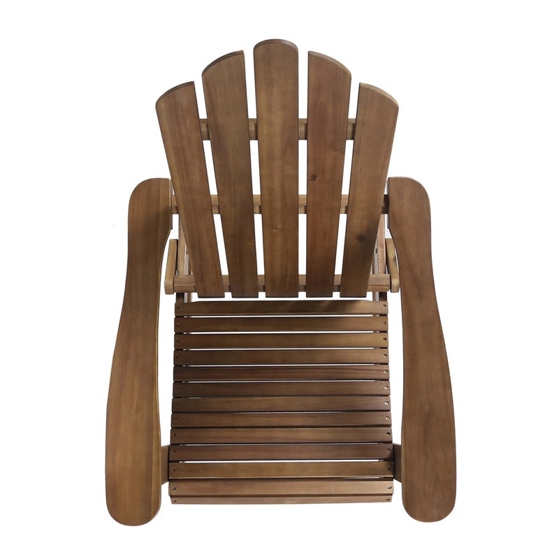 Chaise berçante en bois massif Mobley, Brun foncé