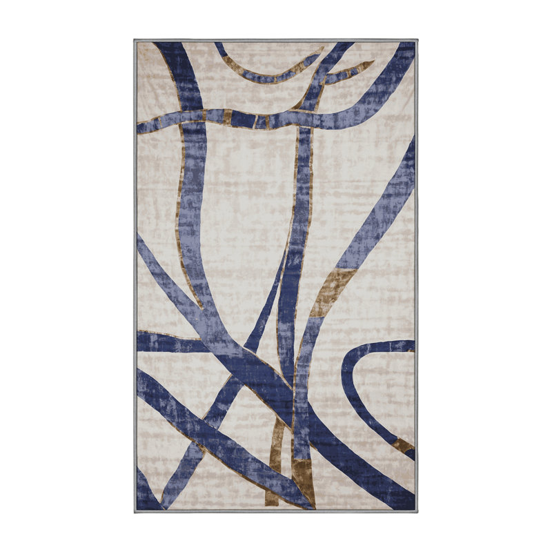 Machine Washable Gray Area Rug, Rectangle 8' x 10'