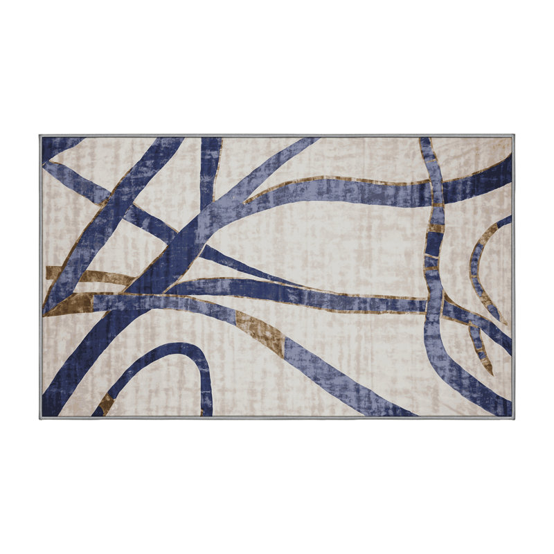 Tapis gris lavable à la machine, Rectangulaire 8 pi x 10 pi