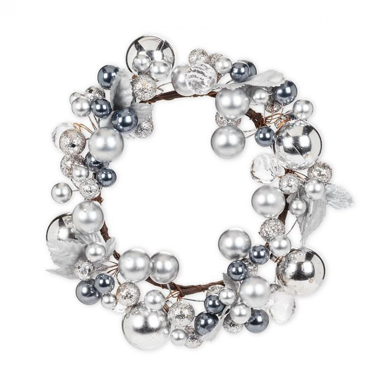Beaded Candle Ring, Silver