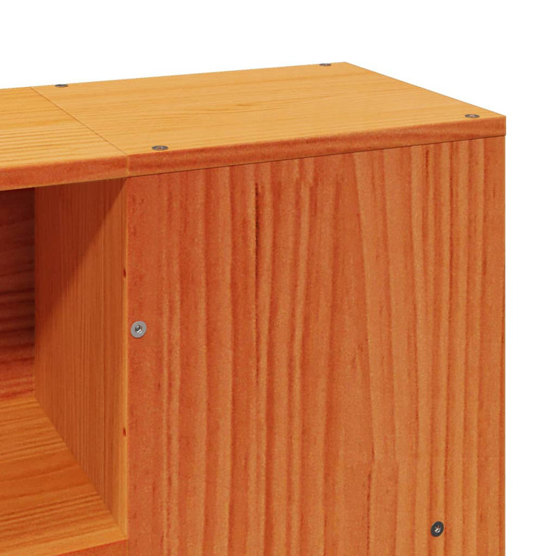 Aaydan Solid Wood Storage Bed, Wax Brown