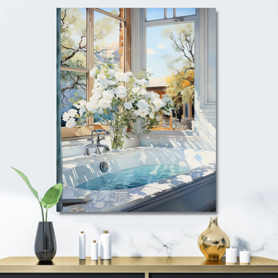 Bathroom Tranquil Reflections VI - Art mural encadré pour salle de bain