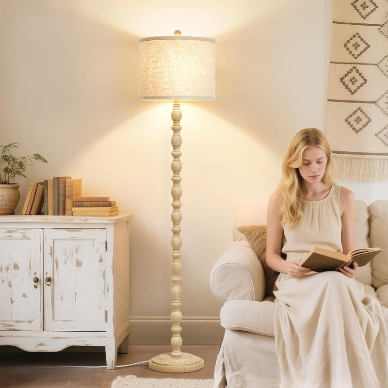 Lampe sur pied 62 po pour salon et chambre à coucher 62 po, Beige