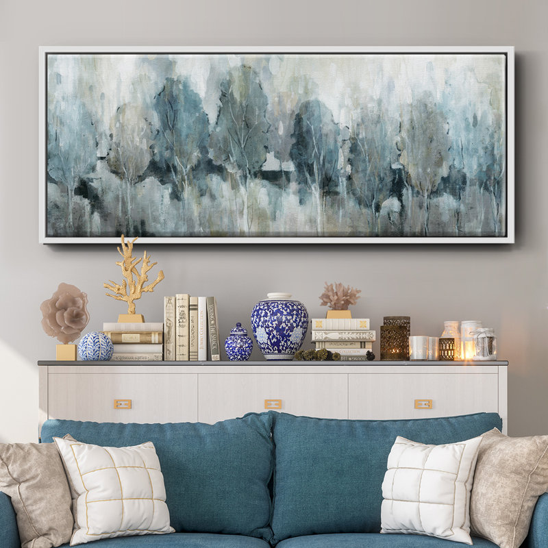 Bright Indigo Grove - Toile avec cadre, H 12 po x l 30 po