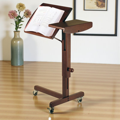 Lumen Walnut Adjustable Laptable Cart