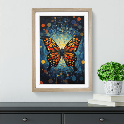 Butterfly Orphism - Single Picture Frame Print on Wood