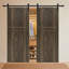 Porte de grange coulissante en panneau de fibres à densité moyenne noyer 2 panneaux 18 pouces x 80 po 3/4 po 18 pièces-136913687-136913764-136913805