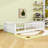 Twin Wood Floor Platform Bed With Built-In Book Storage Rack And Fence-1763537795