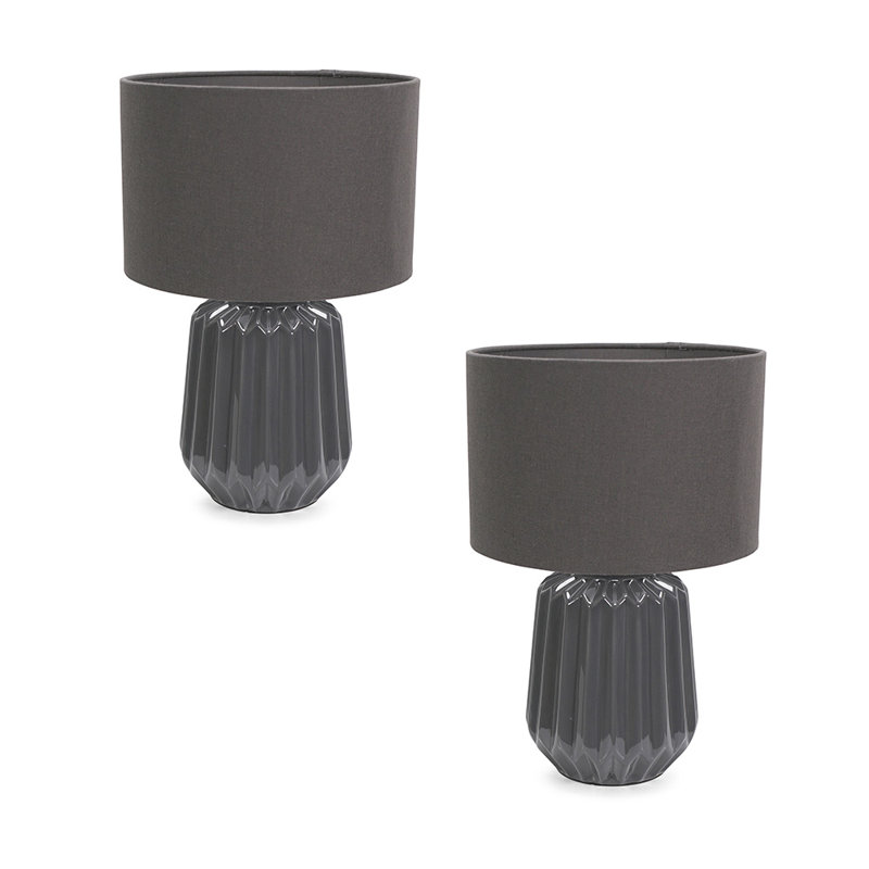 Daigen Ceramic Table Lamp, Grey, No