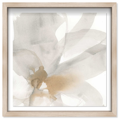 Neutral Flow I Shadowbox Abstract Print by Oliver Gal, Black Frame, 12 x 12