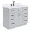 Meuble-lavabo simple en bois massif 42 po avec plateau en quartz Carrara de 1,5 po Thornaby-95016750-120127876