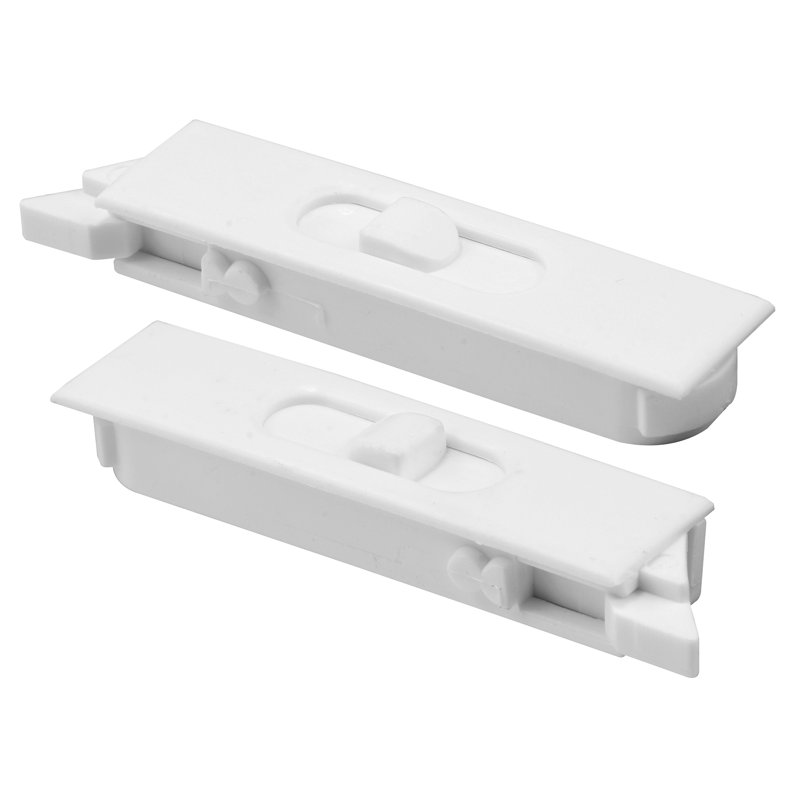Prime-Line Tilt Latch Pair, White Plastic Construction, Spring-Loaded, Snap-In (1 Pair)