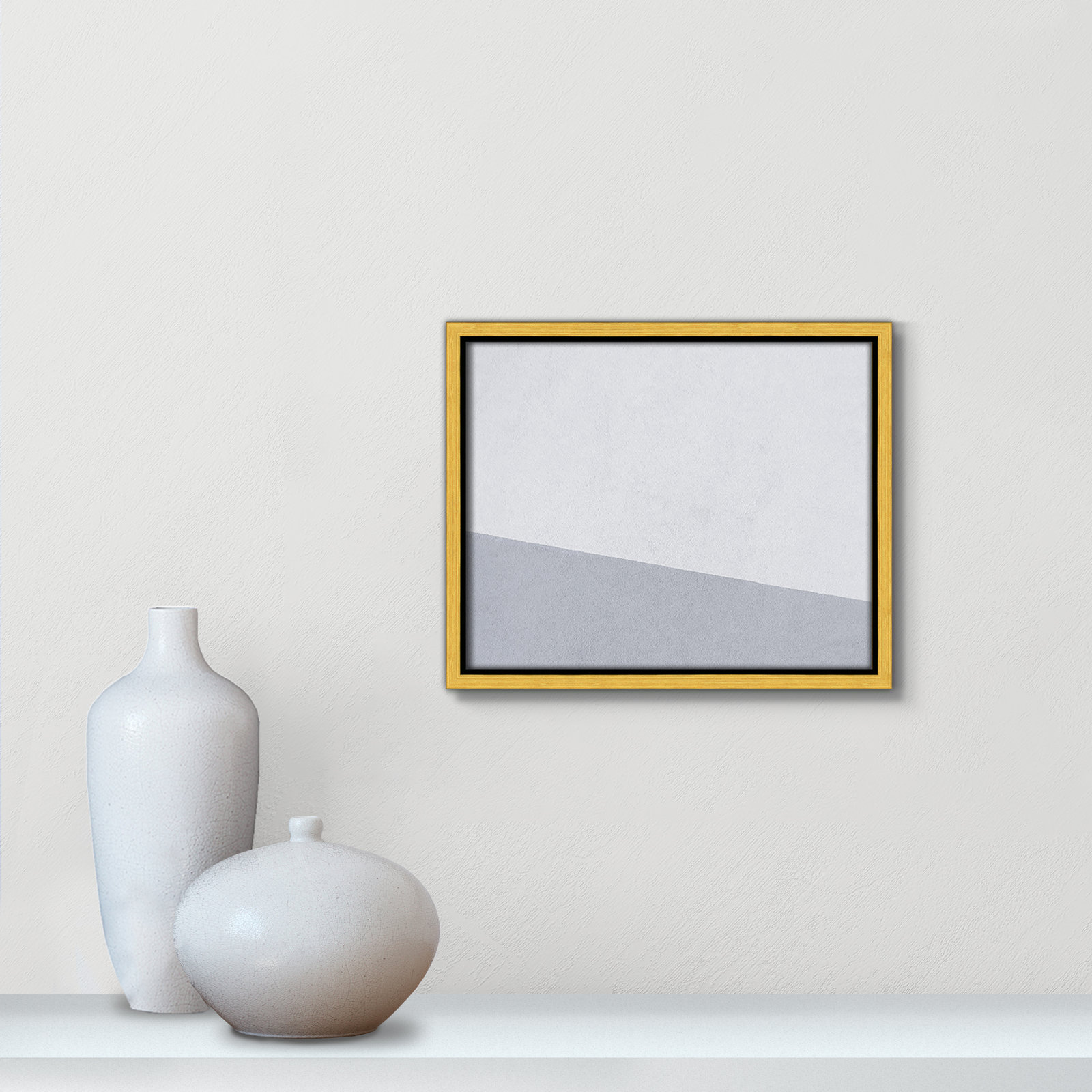 Abstract Blues - Floater Frame Graphic Art on Canvas, 9.5" H x 11.5" W x 2" D, Gold Framed Canvas