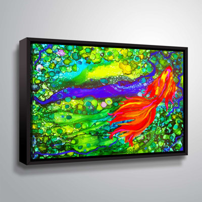 Koi Up Stream - impression d'art graphique