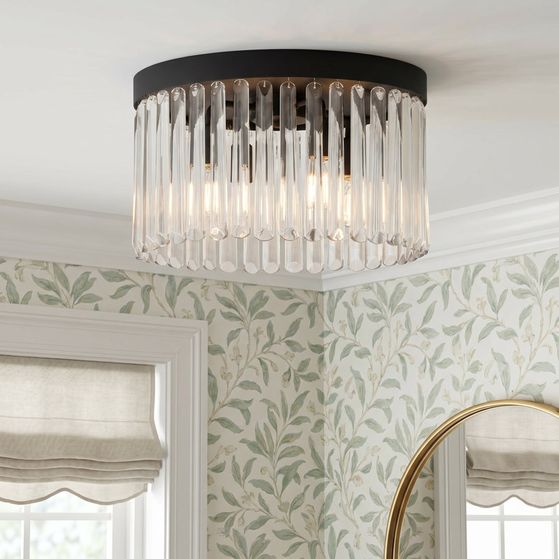 Idette Rowe 4 Light Modern Gold Ceiling Mount, Black
