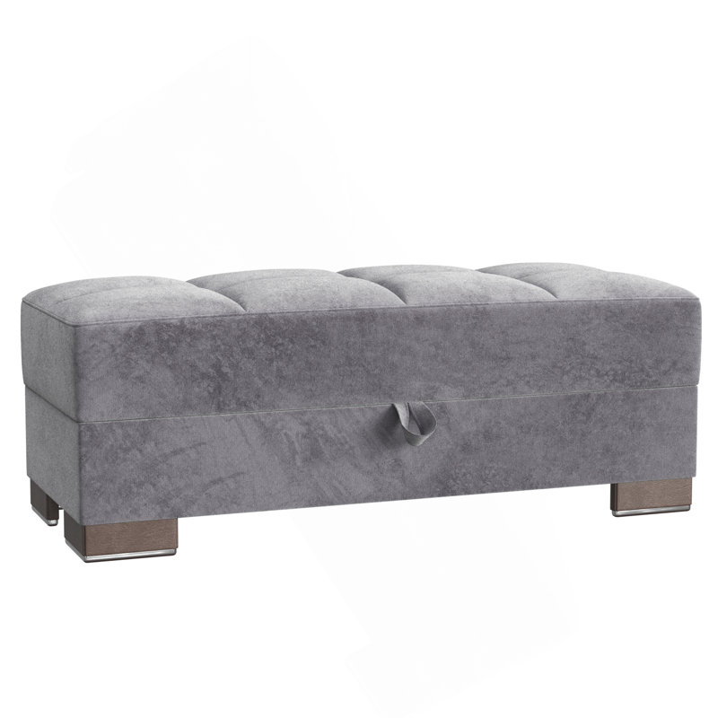 Repose-pieds rembourré avec rangement Collection, Gris